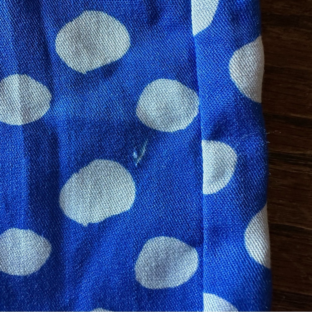 The Lulo Project Blue Polka Dot Halter Wrap Top Linen Cotton Resort Small - Picture 10 of 11